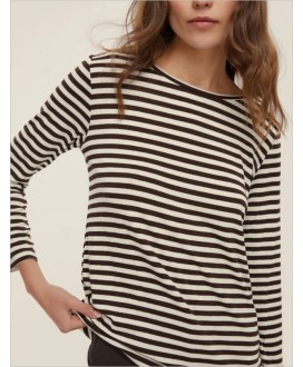 Camiseta blanca rayas marrón EMME MARELLA