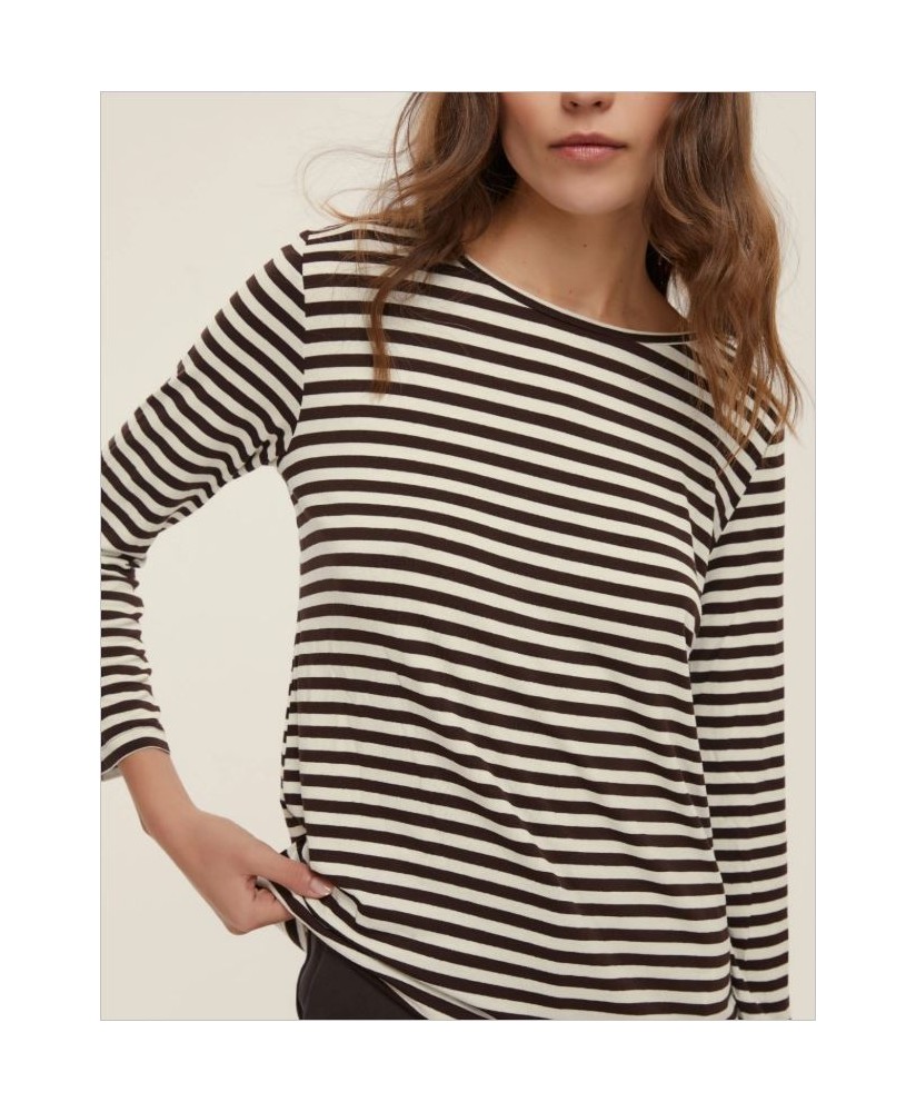 Camiseta blanca rayas marrón EMME MARELLA