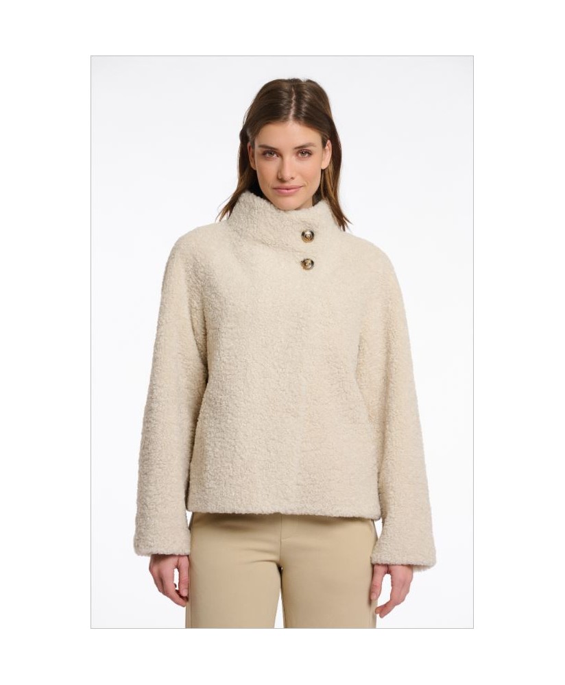 Chaqueta corta rizo cruda botones cuello RINO&PELLE