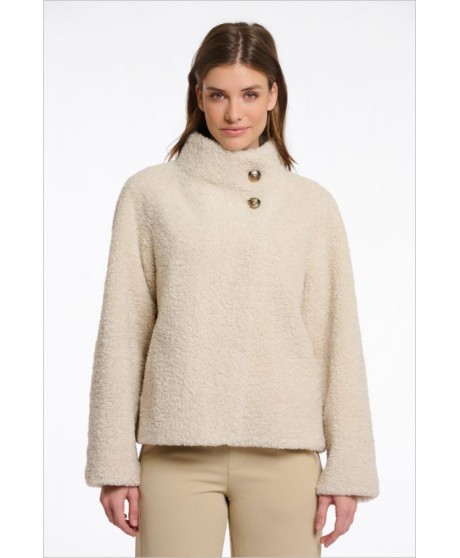 Chaqueta corta rizo cruda botones cuello RINO&PELLE