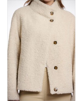 Chaqueta corta rizo cruda botones cuello RINO&PELLE