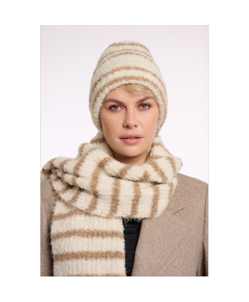 Gorro crudo raya camel RINO&PELLE