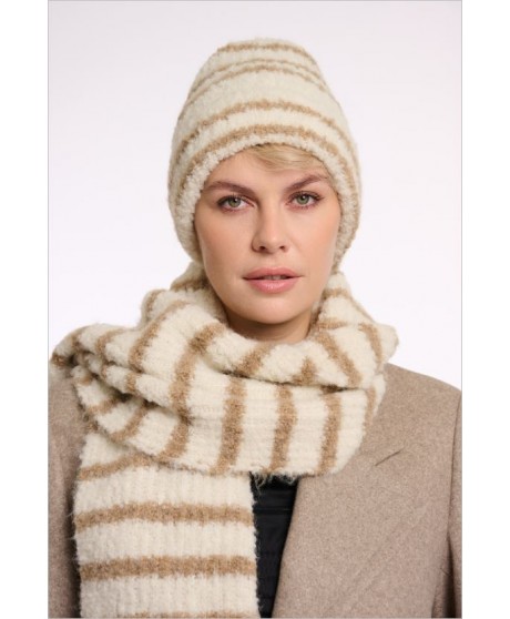Gorro crudo raya camel RINO&PELLE