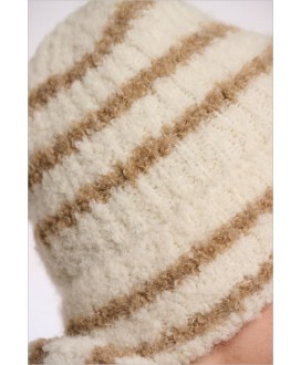Gorro crudo raya camel RINO&PELLE