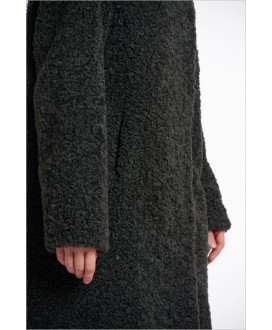 Abrigo rizo negro capucha RINO&PELLE