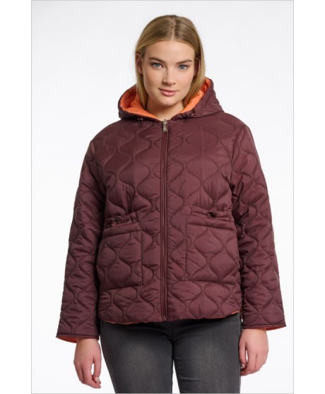 Parka corta marrón reversible naranja capucha RINO&PELLE