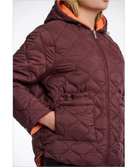 Parka corta marrón reversible naranja capucha RINO&PELLE