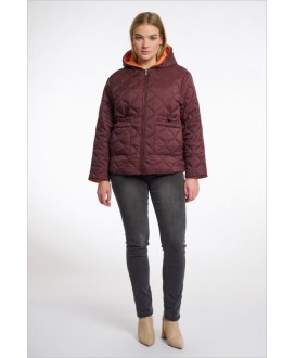 Parka corta marrón reversible naranja capucha RINO&PELLE