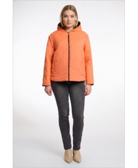 Parka corta marrón reversible naranja capucha RINO&PELLE
