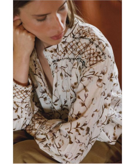 Camisa hojas marrón INDI&COLD