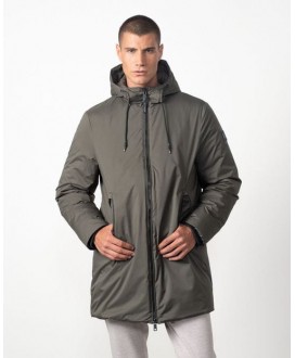 Parka larga caqui capucha fija ETIEM