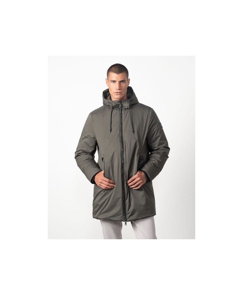 Parka larga caqui capucha fija ETIEM