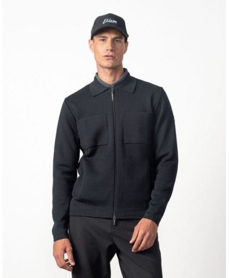 Chaqueta-cazadora negra punto cerrojillo 4 bolsillos ETIEM