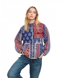Chaqueta punto estampado patchwork azul/rojo ALDO MARTINS