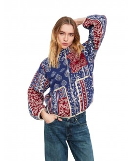 Chaqueta punto estampado patchwork azul/rojo ALDO MARTINS