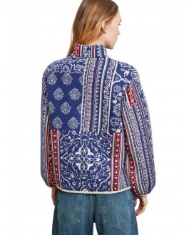 Chaqueta punto estampado patchwork azul/rojo ALDO MARTINS