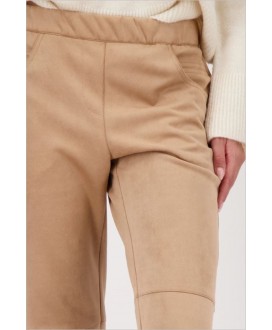 Pantalón goma cintura terciopelo coñac MONARI