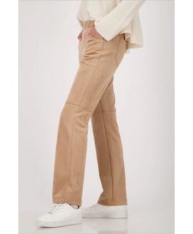 Pantalón goma cintura terciopelo coñac MONARI
