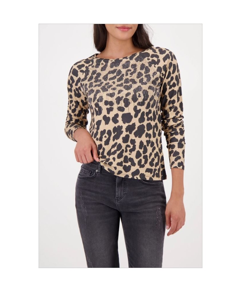 Camiseta estampado leopardo strass MONARI