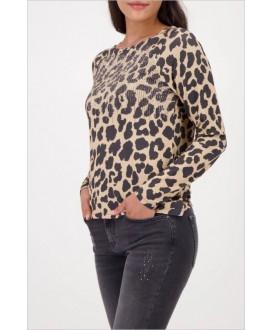 Camiseta estampado leopardo strass MONARI