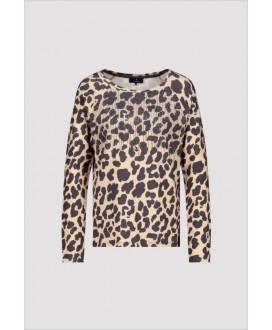 Camiseta estampado leopardo strass MONARI