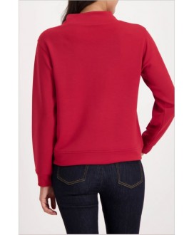 Sudadera roja bolsillo pecho letras MONARI