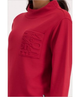 Sudadera roja bolsillo pecho letras MONARI