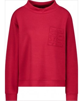 Sudadera roja bolsillo pecho letras MONARI