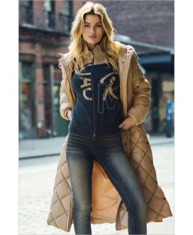 Chaqueta gris estampado letras camel pedrería MONARI