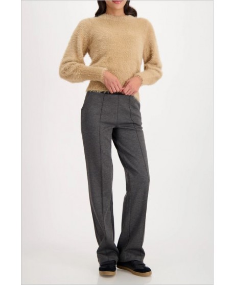 Pantalón jogger gris goma cintura letras MONARI