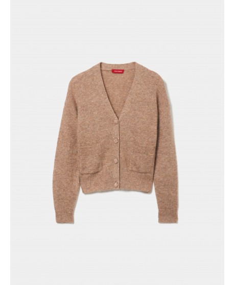 Chaqueta punto camel lentejuelas LION OF PORCHES