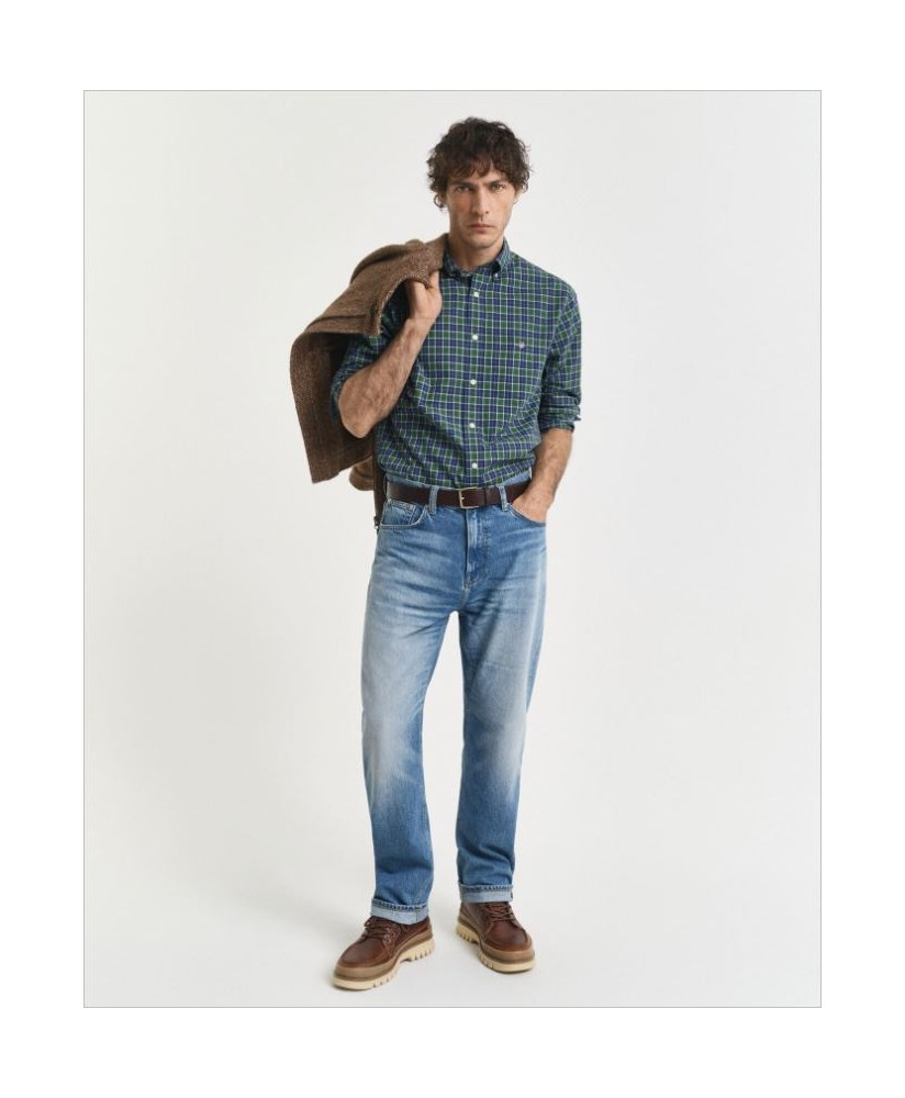 Camisa regular cuadros verde/azul GANT