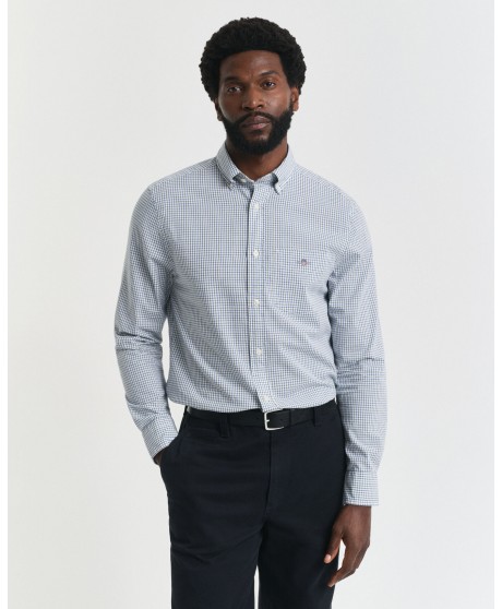 Camisa regular cuadros pequeños verde/azul GANT