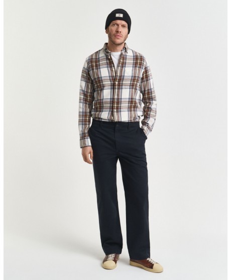 Camisa regular franela cuadros marrón GANT