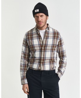 Camisa regular franela cuadros marrón GANT