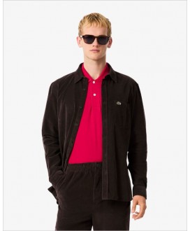 Camisa regular pana marrón LACOSTE
