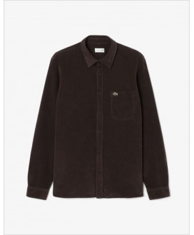 Camisa regular pana marrón LACOSTE