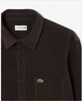 Camisa regular pana marrón LACOSTE