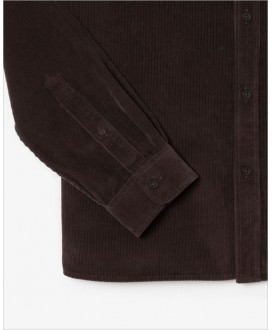 Camisa regular pana marrón LACOSTE