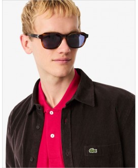 Camisa regular pana marrón LACOSTE