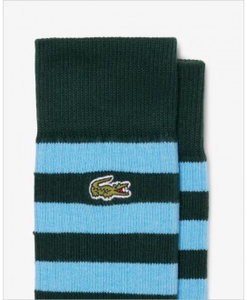 Pack dos calcetines verde raya azul LACOSTE