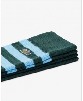 Pack dos calcetines verde raya azul LACOSTE