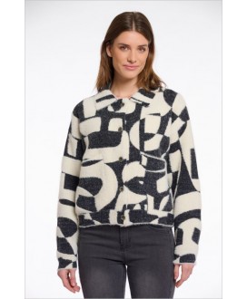 Chaqueta estampado negro y...