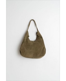 Bolso tote asa de mano/hombro serraje caqui INDI&COLD