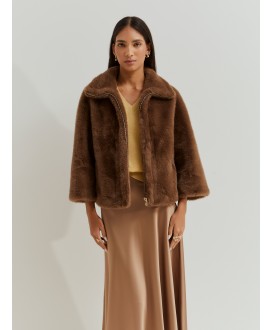Chaquetón corto pelo marrón LION OF PORCHES