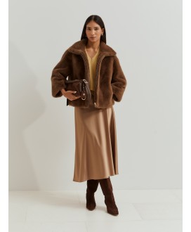 Chaquetón corto pelo marrón LION OF PORCHES