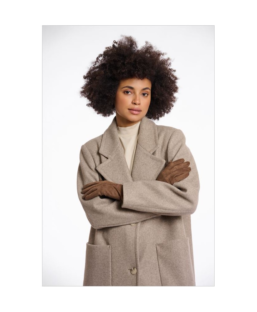 Guantes marrón parte superior piel sintética RINO&PELLE