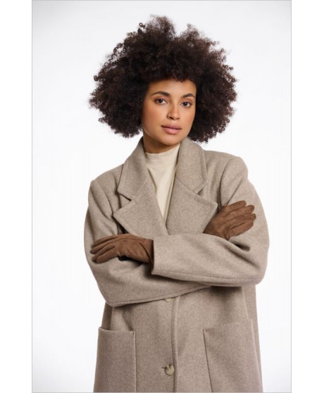 Guantes marrón parte superior piel sintética RINO&PELLE