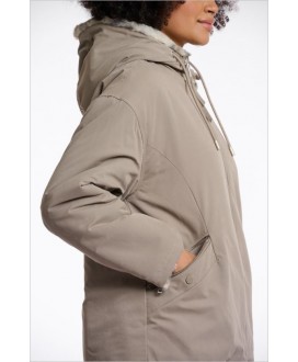 Parka gris topo reversible pelo leopardo RINO&PELLE