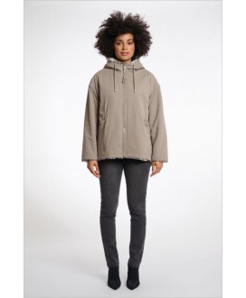 Parka gris topo reversible pelo leopardo RINO&PELLE